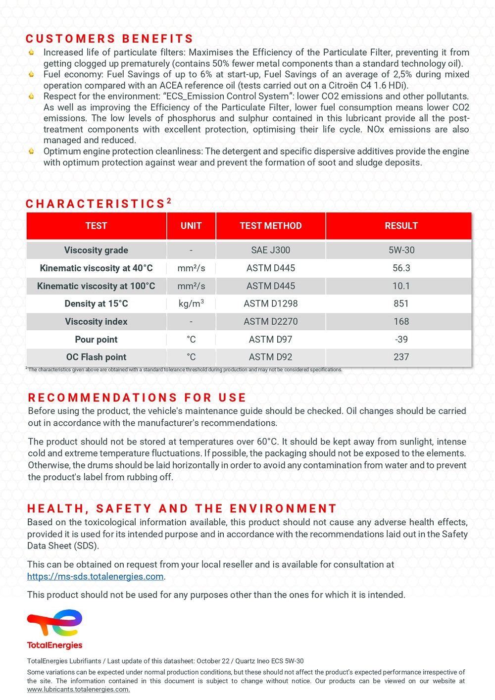 total ecs ineo 5w30, total ineo 5w30 ecs, total ineo ecs 5w30